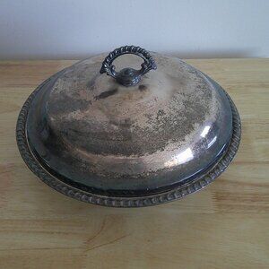 Vintage antique covered silver plated serving dish